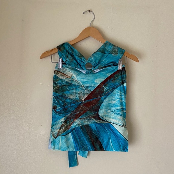 Farai London Gaia Mini Dress - Ocean Blue - Picture 3 of 4